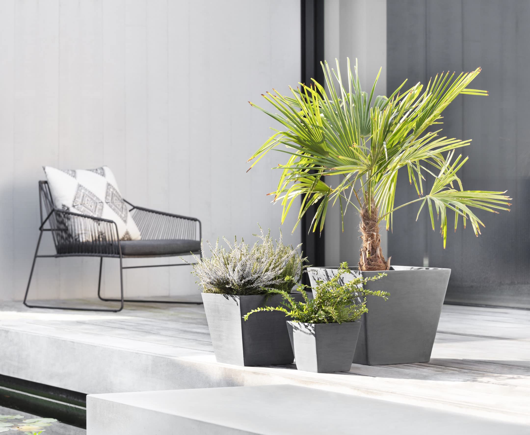 Rotterdam Small Square Planter - 11.75 in x 11.75 in x 10.25 in - Grey - Grey,11.75 in x 11.75 in x 10.25 in,Planter Only