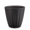Pleat Ribbed Small Round Plastic Planter - 19 in x 19 in x 19 in - Caviar Black - Caviar Black,19 in x 19 in x 19 in