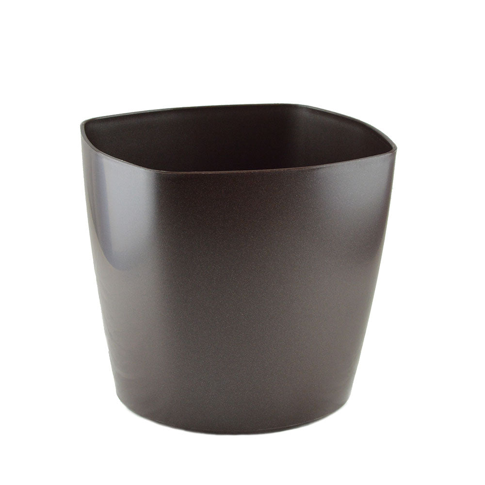 Hancock Small Square Plastic Planter - 7.5 in x 7.5 in x 7 in - Espresso Metallic - Espresso Metallic,7.5 in x 7.5 in x 7 in - Espresso Metallic,7.5 in x 7.5 in x 7 in