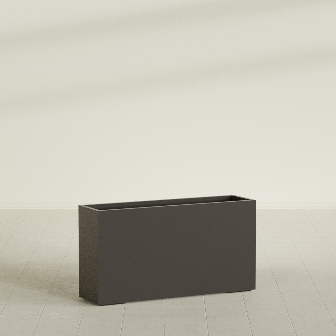 Potsdam Extra Large Long Rectangle Fiberglass Planter - 60 in x 16 in x 32 in - Matte Brown - Matte Brown,60 in x 16 in x 32 in