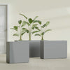 Milano Extra Large Narrow Rectangle Fiberglass Planter - 48 in x 10 in x 24 in - Metallic Gunmetal - Metallic Gunmetal,48 in x 10 in x 24 in