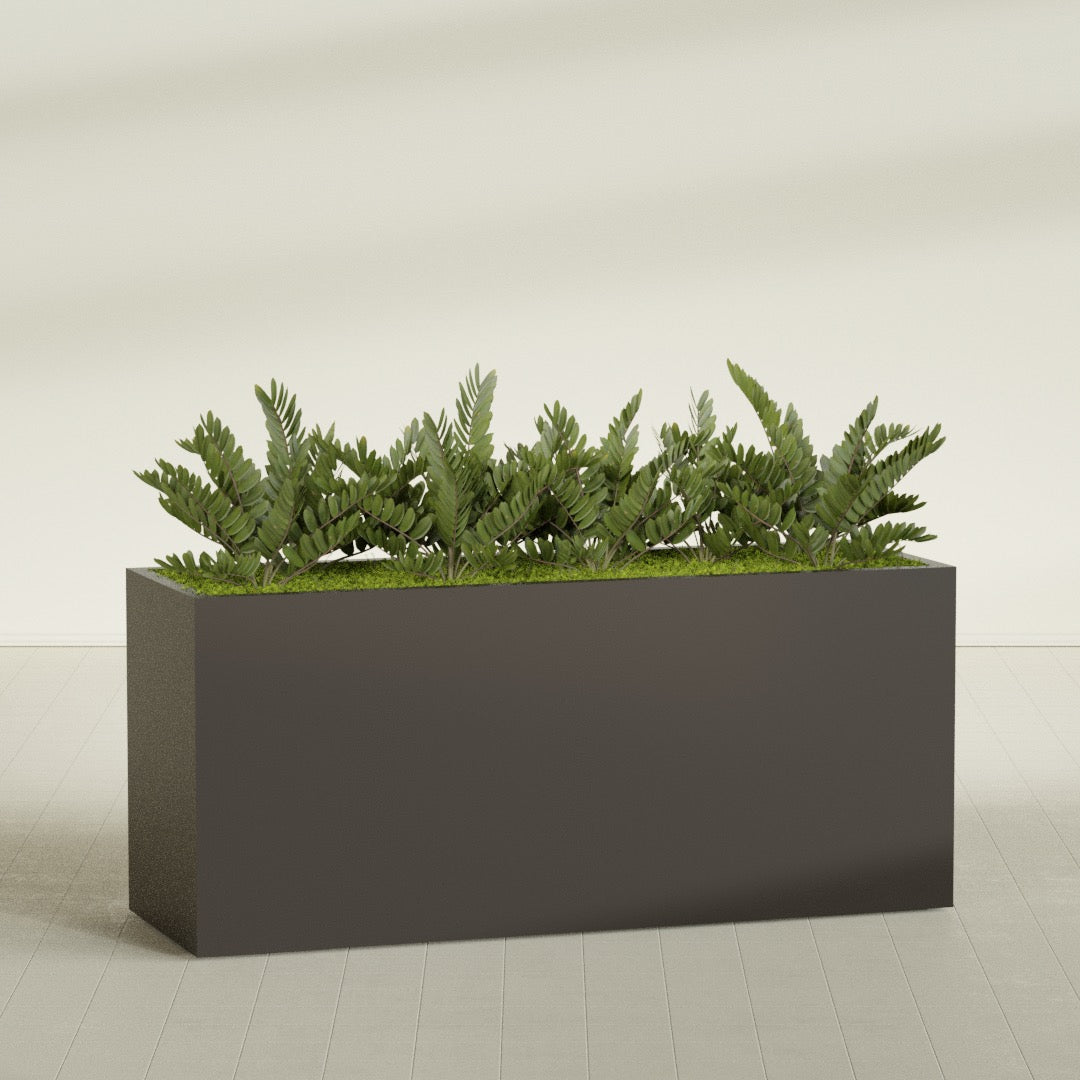 Brisbane Extra Large Long Rectangle Fiberglass Planter - 72 in x 24 in x 32 in - Matte Brown - Matte Brown,72 in x 24 in x 32 in
