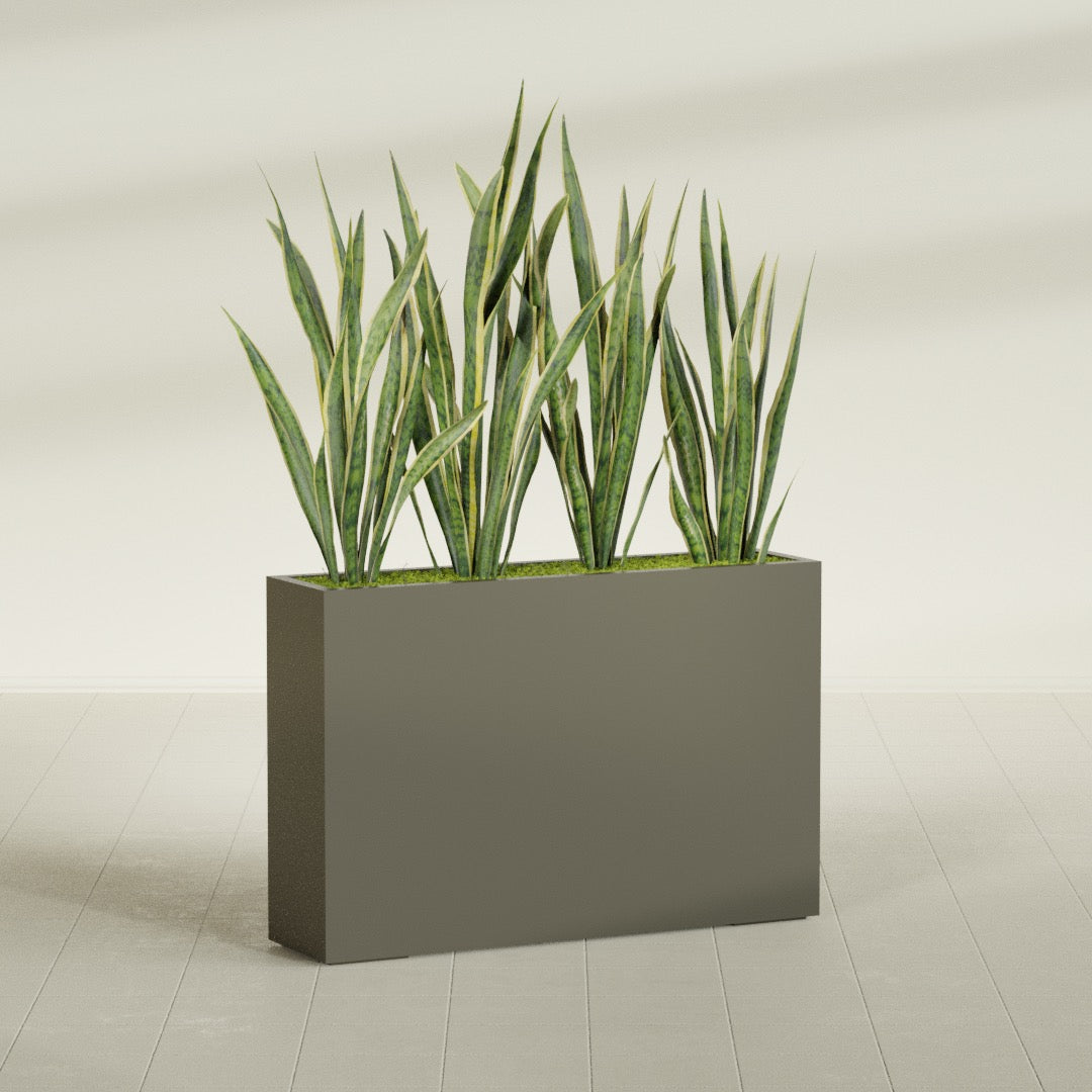Delray Extra Large Long Rectangle Fiberglass Planter - 48 in x 12 in x 32 in - Matte Bronze - Matte Bronze,48 in x 12 in x 32 in