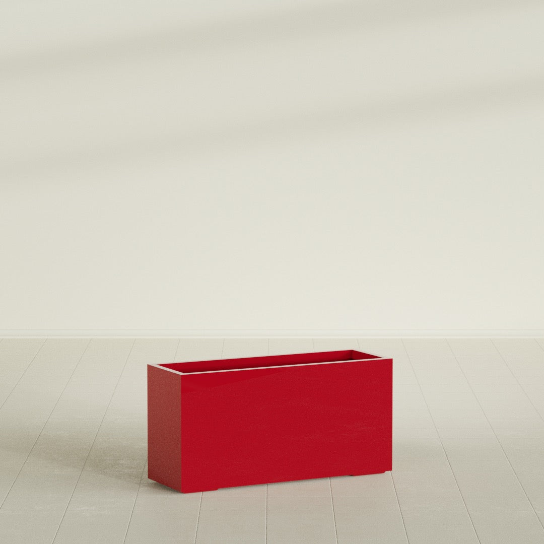 Tolga Extra Large Long Rectangle Fiberglass Planter - 48 in x 16 in x 24 in - Gloss Red - Gloss Red,48 in x 16 in x 24 in