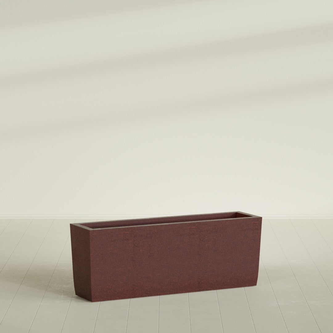 Tapered Rectangle - 48in x 12in x 18in - Weathered Steel - Rust - Weathered Steel - Rust,48 in x 12 in x 18 in