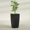 Toulan Extra Large Tall Tapered Square Fiberglass Planter - 23 in x 23 in x 48 in - Matte Black - Matte Black,23 in x 23 in x 48 in