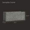 Semplito Grand Rectangular Planter – Grey Stone Finish – Fiberglass Indoor/Outdoor, Weather-Resistant XL Planter (59" L x 19.75" W x 23.5" H Exterior, 58.7" L x 19.3" W Interior) - Grey Stone,59 in x 19.7 in x 23.6 in