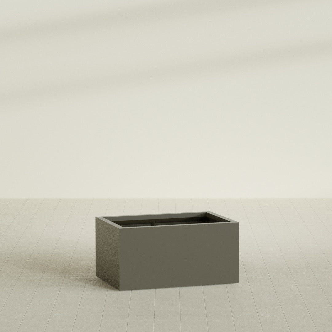 Torino Large Wide Rectangle Fiberglass Planter - 36 in x 24 in x 18 in - Matte Bronze - Matte Bronze,36 in x 24 in x 18 in