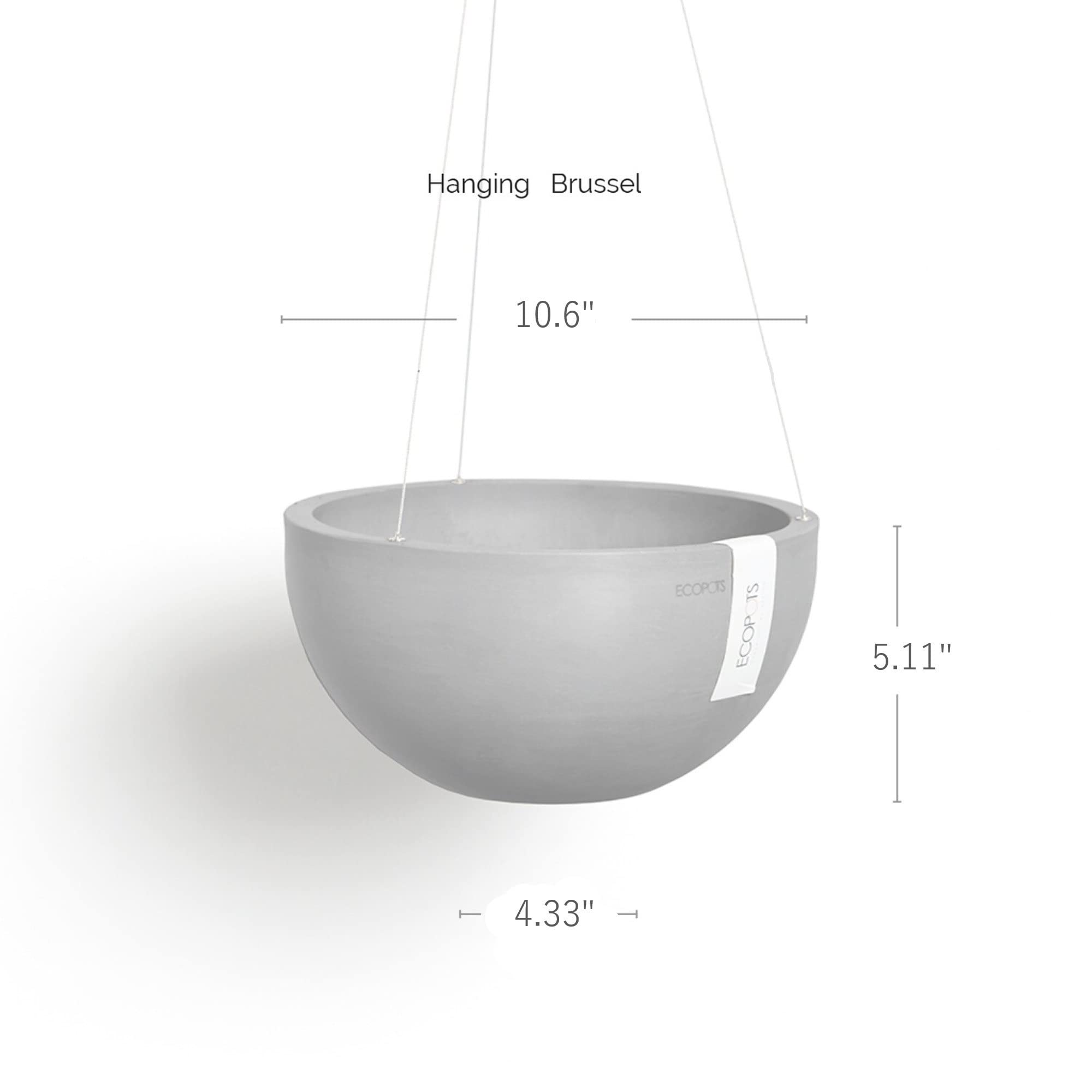 Hanging Brussels Small Bowl Planter - 10.5 in x 10.5 in x 5 in - Pure White - Pure White,10.5 in x 10.5 in x 5 in