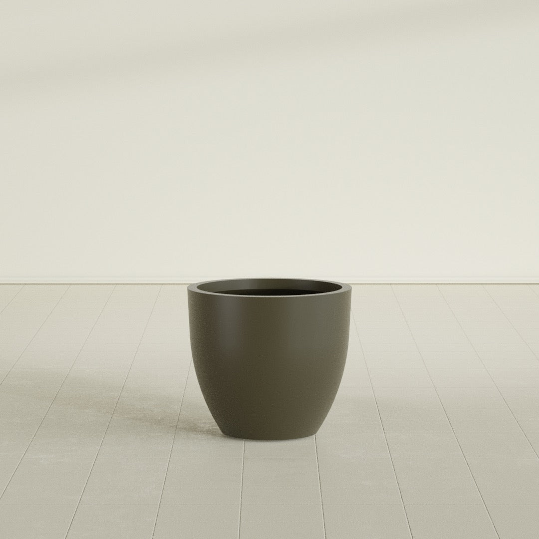 Wannsee Medium Round Fiberglass Planter - 27 in x 27 in x 24 in - Matte Bronze - Matte Bronze,27 in x 27 in x 24 in