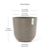 Oslo Small Round Planter - 17.8 in x 17.8 in x 15.5 in - Taupe - Taupe,17.75 in x 17.75 in x 15.5 in,Planter Only