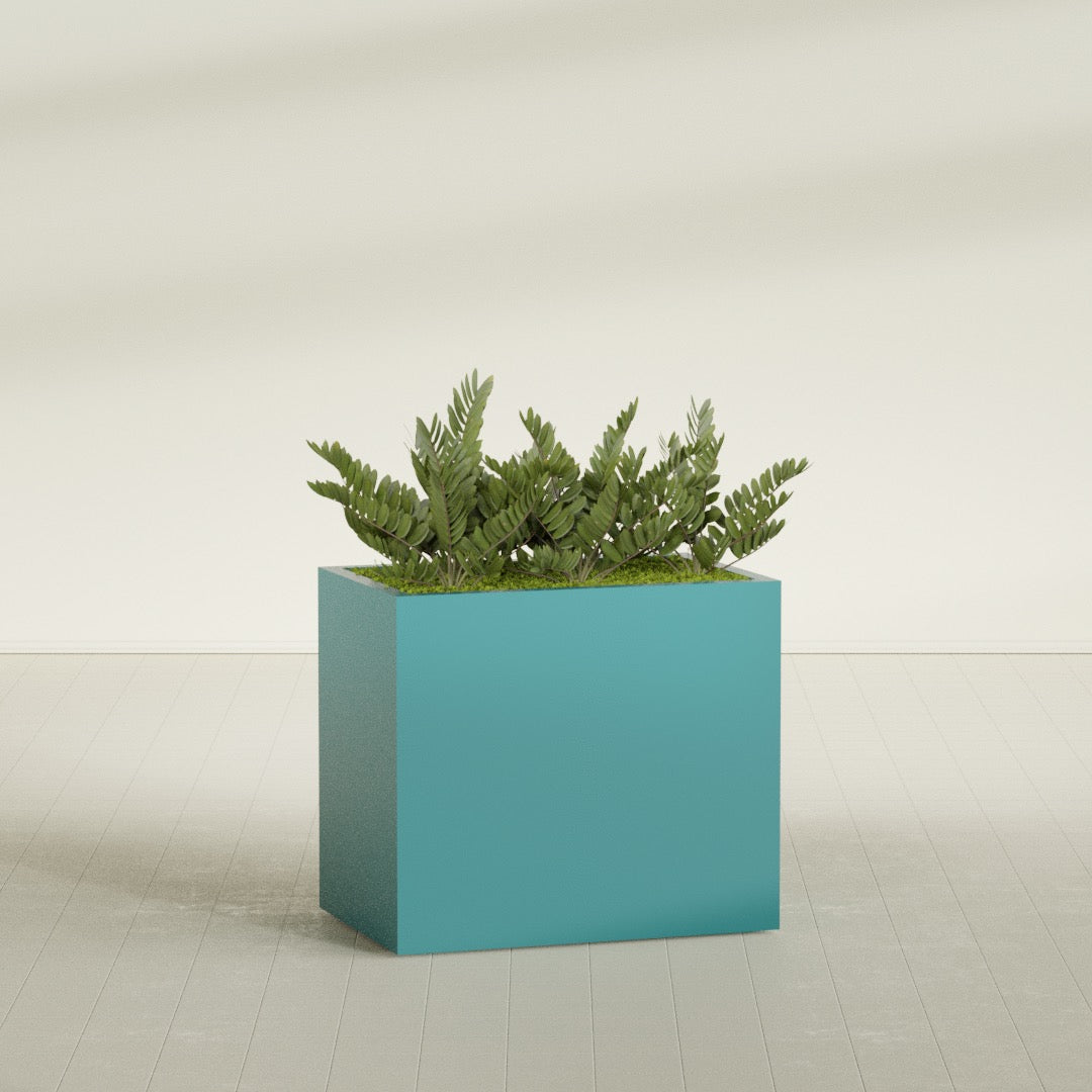 Brisbane Large Rectangle Fiberglass Planter - 36 in x 24 in x 32 in - Satin Sea Foam - Satin Sea Foam,36 in x 24 in x 32 in