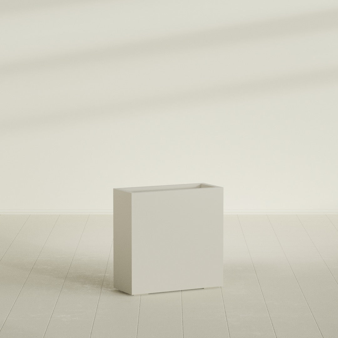 Milano Medium Narrow Rectangle Fiberglass Planter - 24 in x 10 in x 24 in - Satin Beige - Satin Beige,24 in x 10 in x 24 in