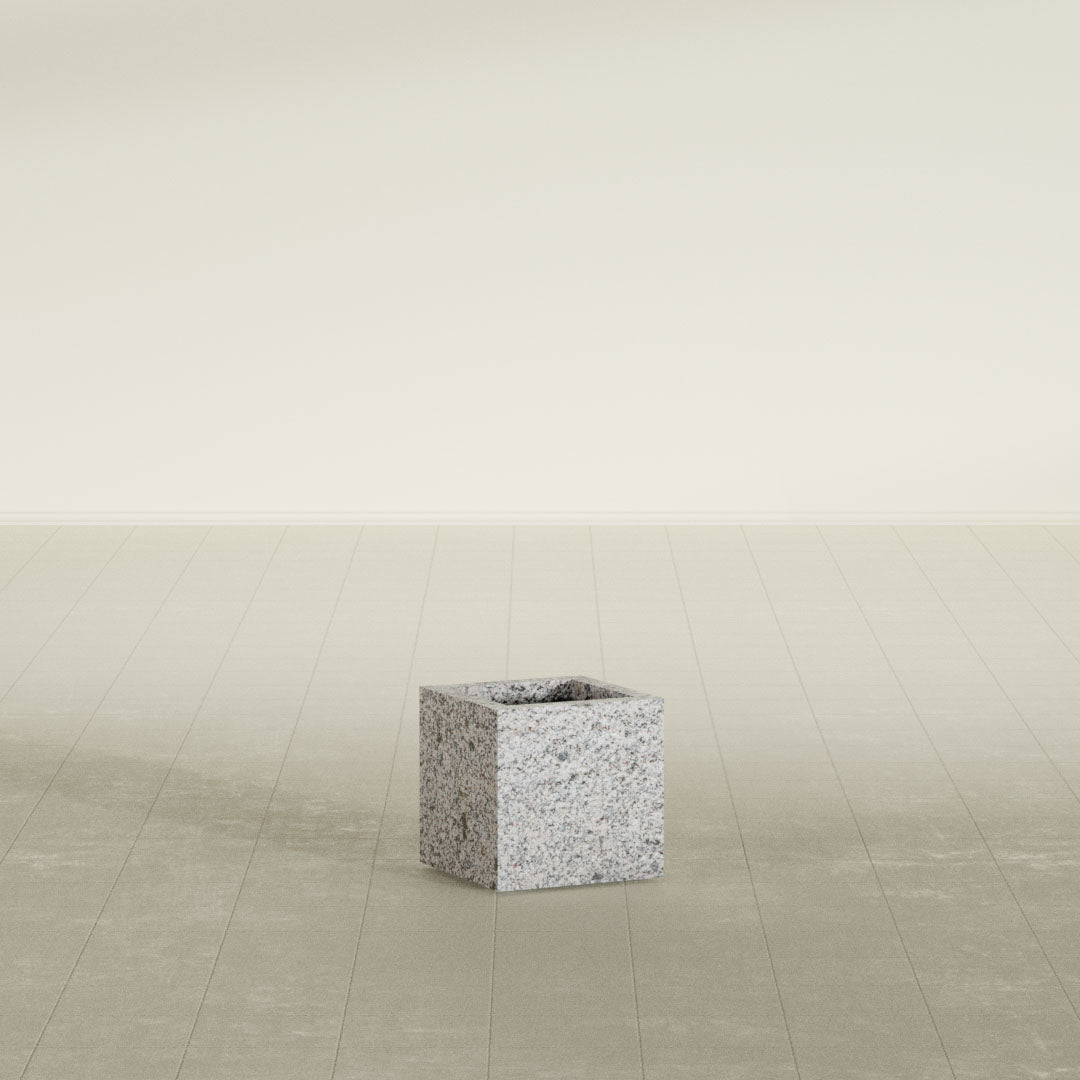 ProTone Fiberglass Premium Finish Small Cube Square Planter - 12 in x 12 in x 12 in - StoneLight - Pearlstone - StoneLight - Pearlstone,12 in x 12 in x 12 in