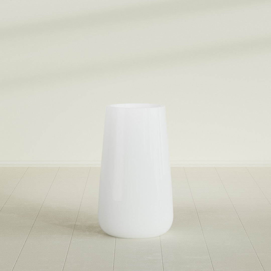 Saigon Extra Large Tapered Round Planter - 19 in x 24 in x 42 in - Matte White - Matte White,19.2 in x 24.2 in x 42 in
