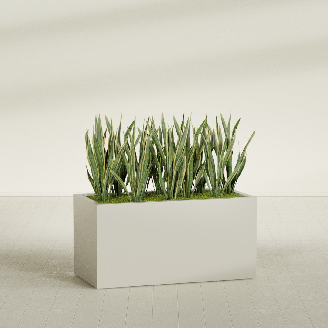 Granada Extra Large Long Rectangle Fiberglass Planter - 48 in x 24 in x 24 in - Satin Beige - Satin Beige,48 in x 24 in x 24 in
