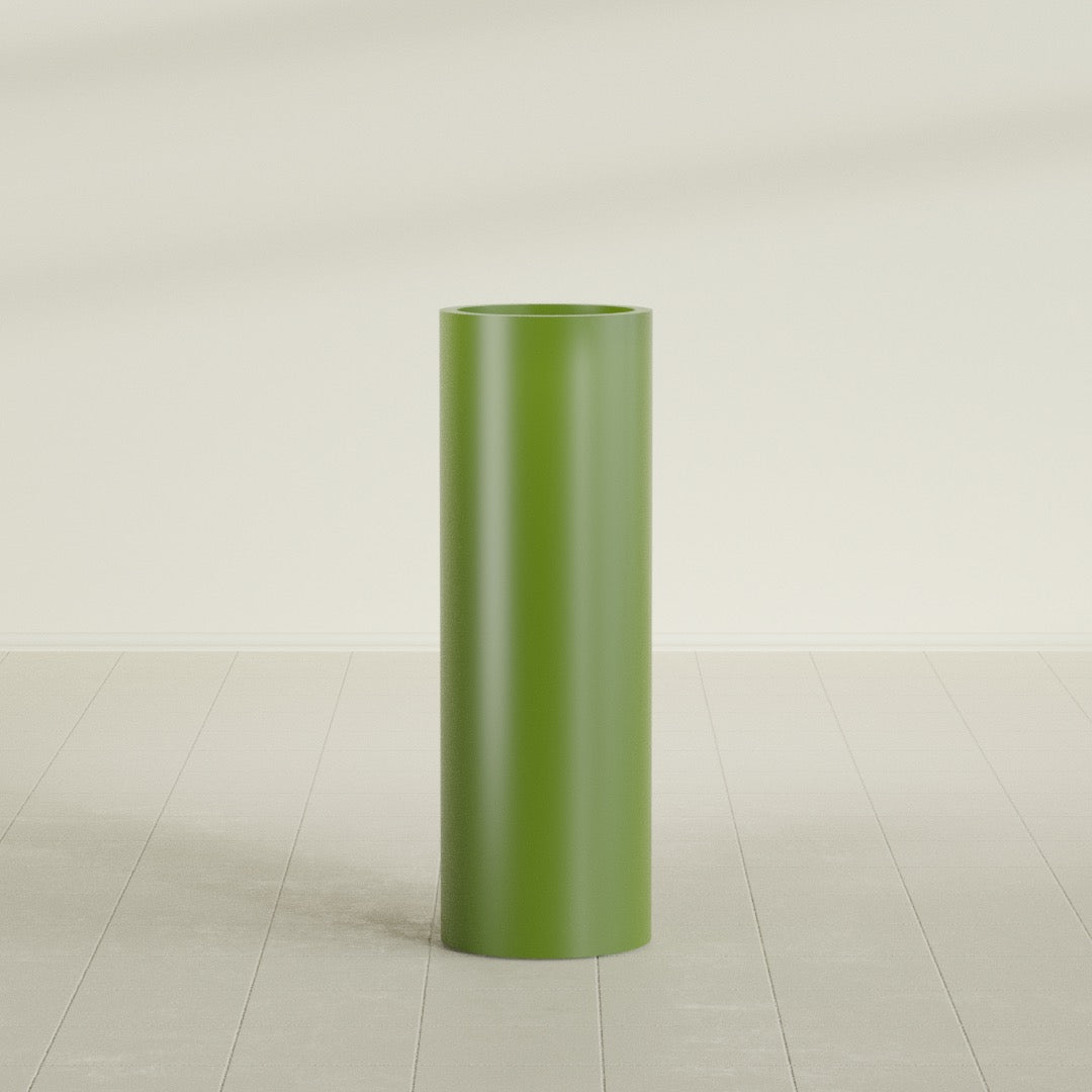 Corry Large Tall Cylinder Fiberglass Planter - 12 in x 12 in x 36 in - Satin Green - Satin Green,30 in x 30 in x 32 in