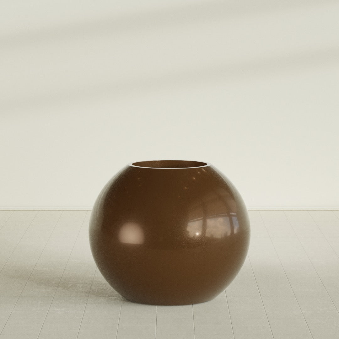 Globe Large Sphere Fiberglass Planter - 36 in x 36 in x 30 in - Metallic Bronze - Metallic Bronze,36 in x 36 in x 30 in