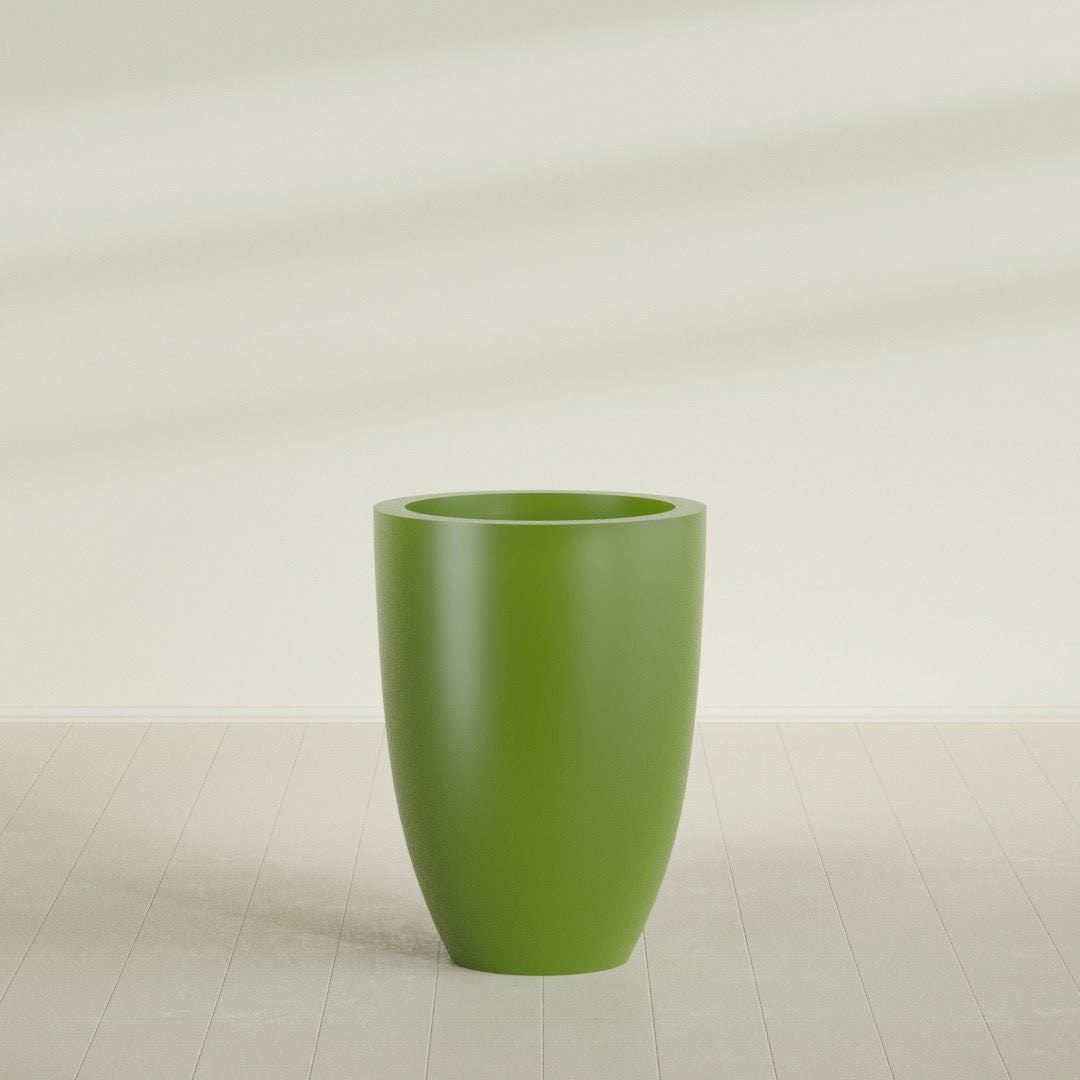 Brannan Large Round Fiberglass Planter - 30 in x 30 in x 41 in - Satin Green - Satin Green,30 in x 30 in x 41 in