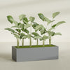 Torino Extra Large Wide Rectangle Fiberglass Planter - 60 in x 24 in x 18 in - Metallic Gunmetal - Metallic Gunmetal,60 in x 24 in x 18 in
