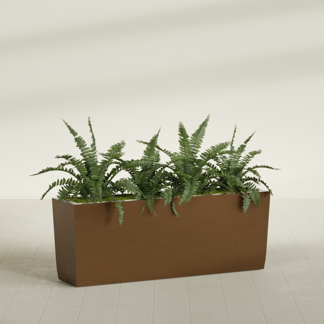 Panama Extra Large Long Rectangle Fiberglass Planter - 48 in x 12 in x 18 in - Metallic Bronze - Metallic Bronze,48 in x 12 in x 18 in