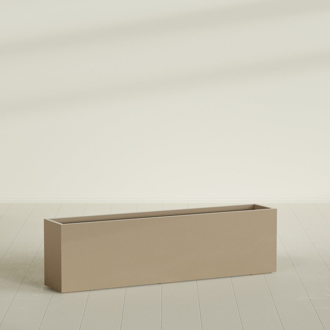 Hudson Extra Large Long Rectangle Fiberglass Planter - 100 in x 18 in x 28 in - Metallic Gold - Metallic Gold,100 in x 18 in x 28 in