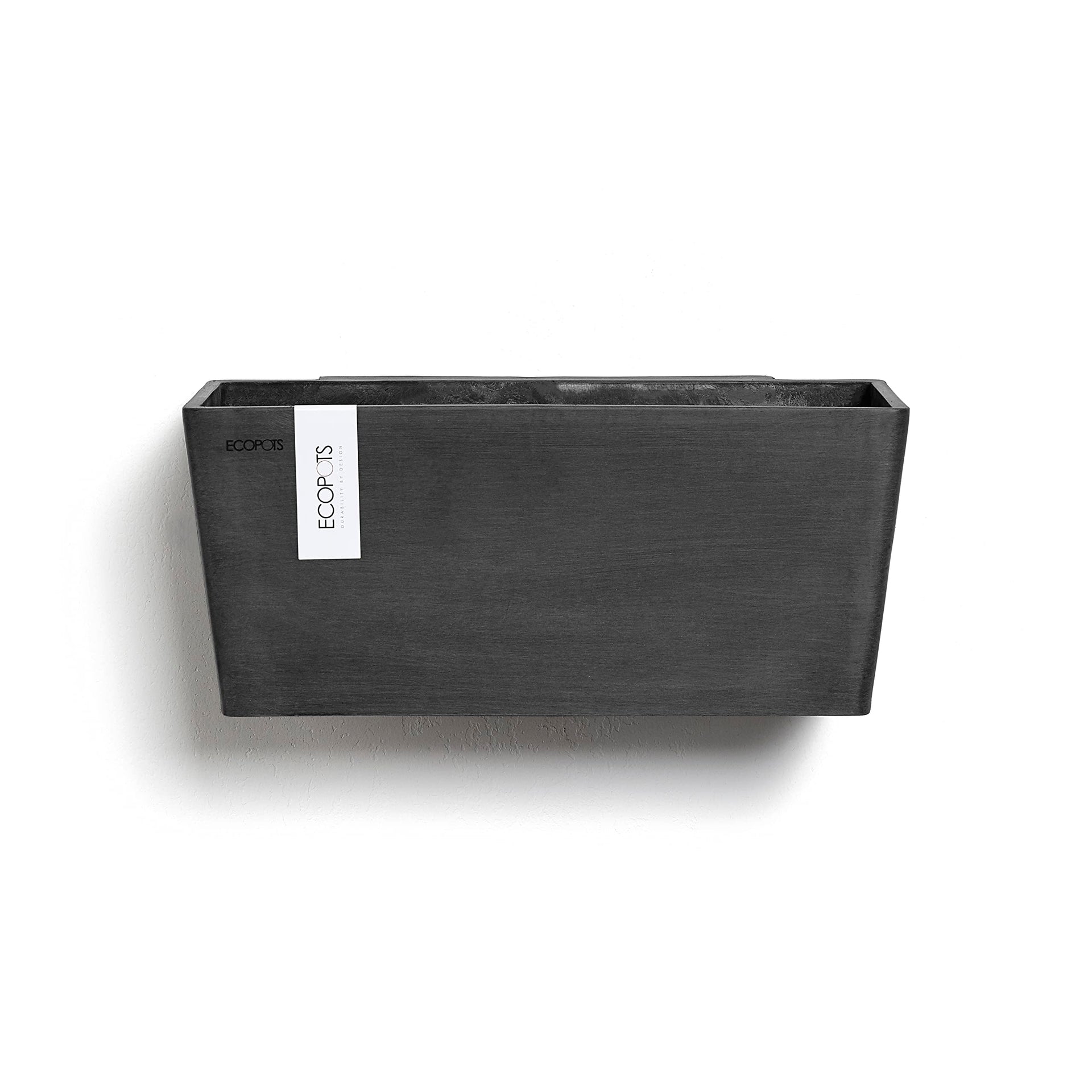 Manhattan Medium Rectangle Wall Planter - 13.75 in x 6.75 in x 6 in - Dark Grey - Dark Grey,13.75 in x 6.75 in x 6 in