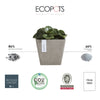 Rotterdam Small Square Planter - 8 in x 8 in x 7 in - Taupe - Taupe,8 in x 8 in x 7 in,Planter Only