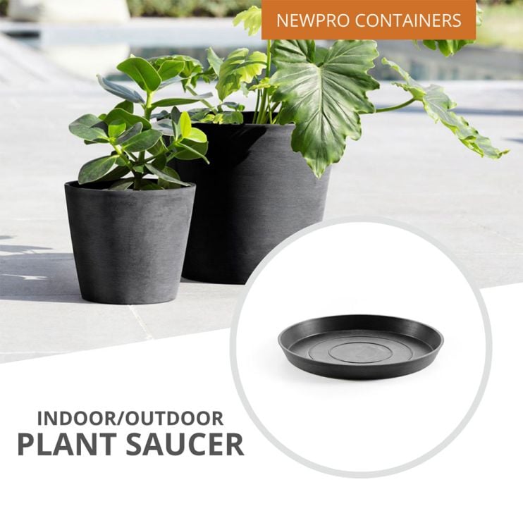 Ecopots Round Plant Saucer - Compatible with Amsterdam & Oslo Planters